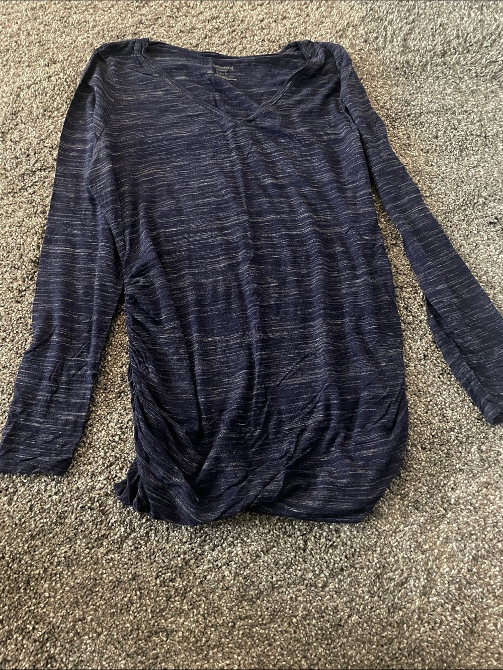 Motherhood Maternity Navy V-Neck Long Sleeve Top